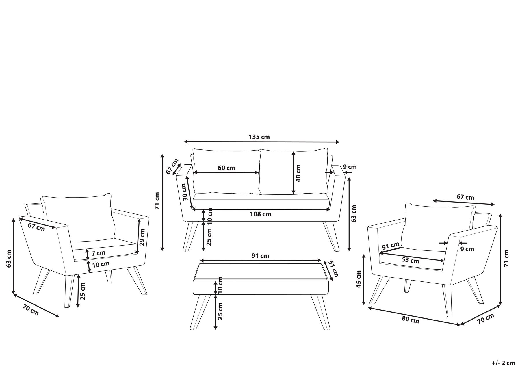 Lounge Set mit Tisch 4-Sitzer VITTORIA Polyrattan Grau_809018