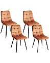Esszimmerstuhl 4er Set POWELL Samtstoff Orange