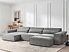 Modul Ecksofa 4-Sitzer HELLNAR mit Ottomane Stoff Grau rechtsseitig