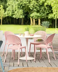 Gartenstuhl 4er Set OSTIA Pastellrosa_825362