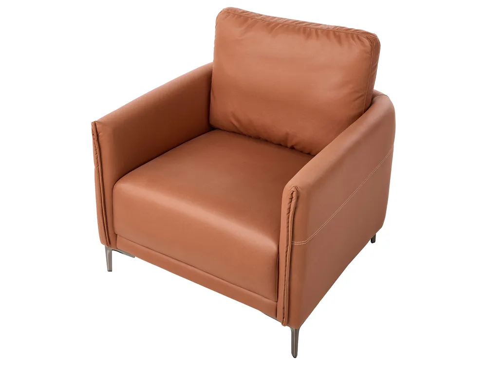 Living Room Set 6 Seater CILENS Fabric Golden Brown_1120249