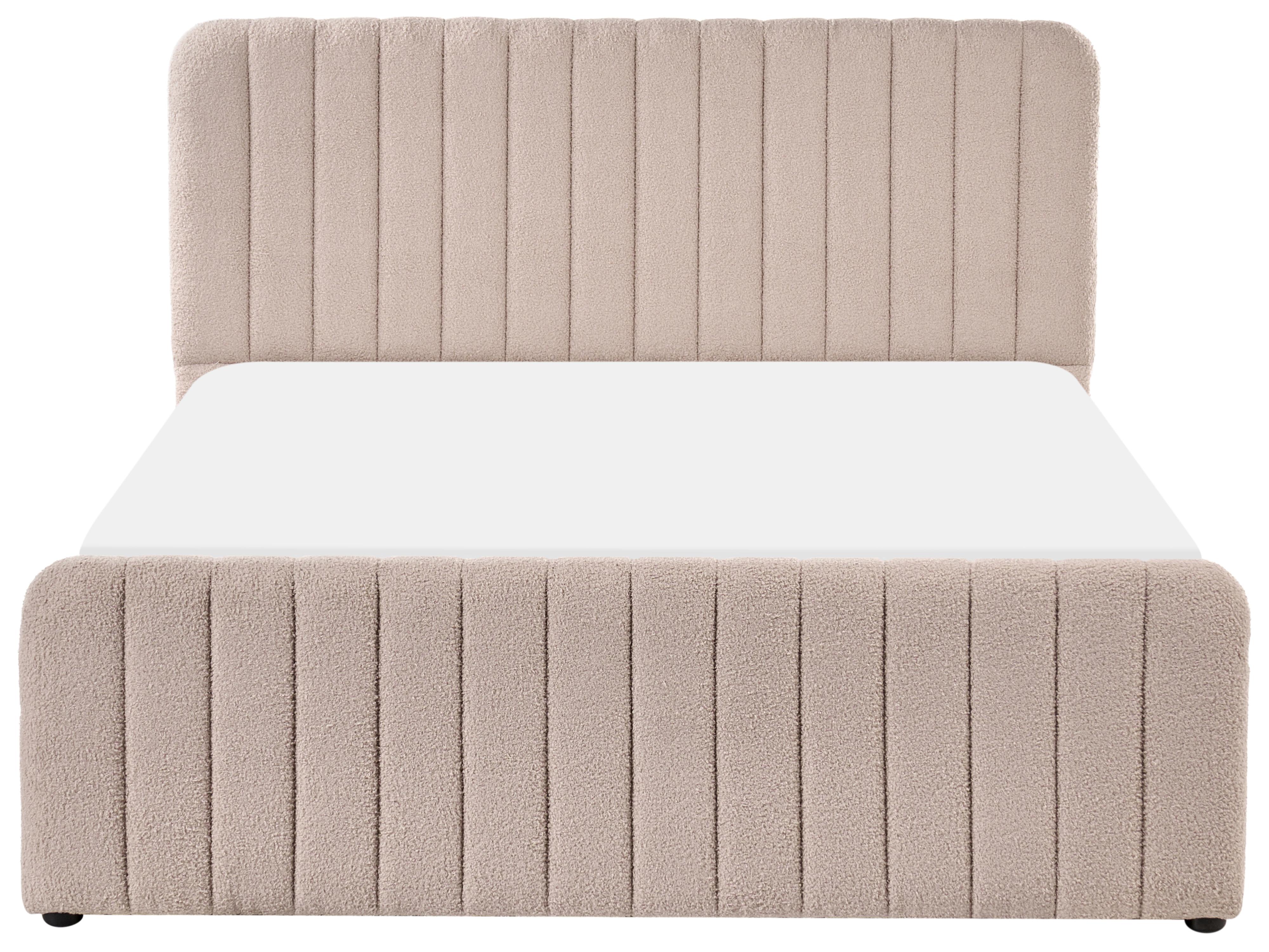 Ottoman Bed LUNAN Boucle Beige 140 x 200 cm (EU Double)_1048431