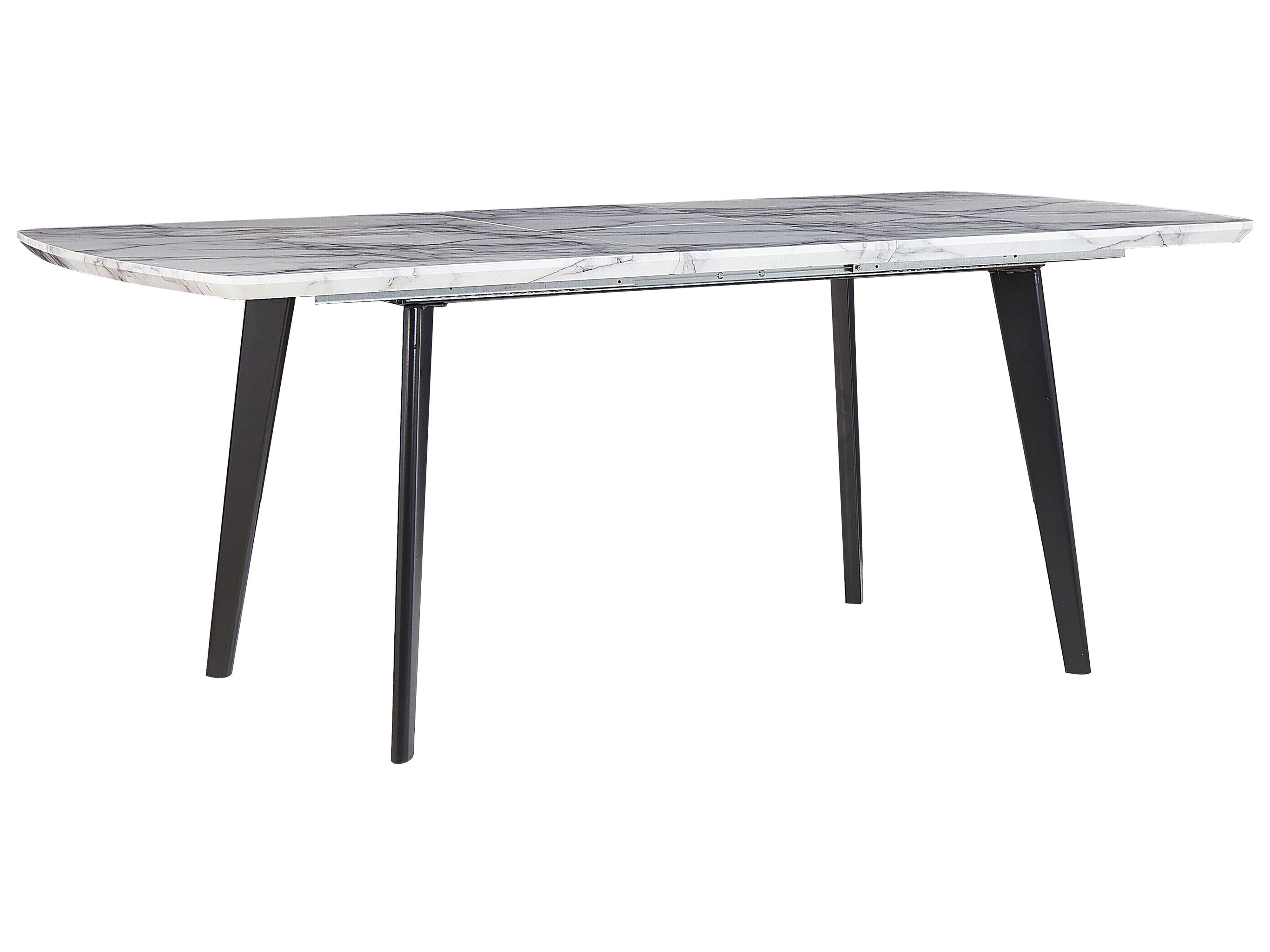 Ausziehbarer Esstisch MOSBY Grauer Marmor 160/200 cm 90 cm