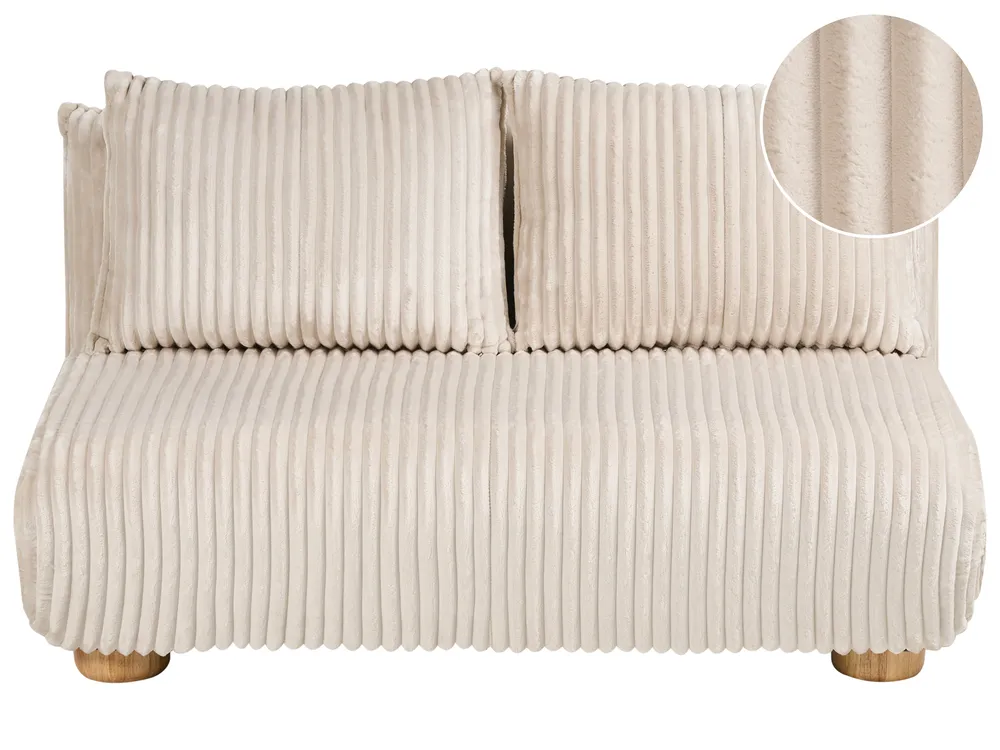Schlafsofa 2-Sitzer ABISKO Cord Cremeweiß