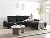 Corner Sofa IKAST Fabric Black Left Hand