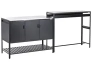 Outdoor-Küchenset mit Bartisch 2-teilig MAENZA Schwarz Metall_981488