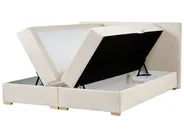 Divan Bed with Storage MAJOR Fabric Light Beige 180 x 200 cm (EU Super King)_1028078