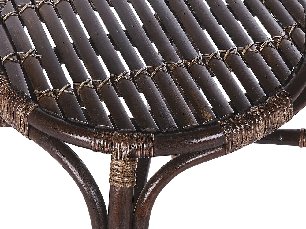 Garden Lounge Set with Table 4 Seater BRINDISI Rattan Dark Brown_821622