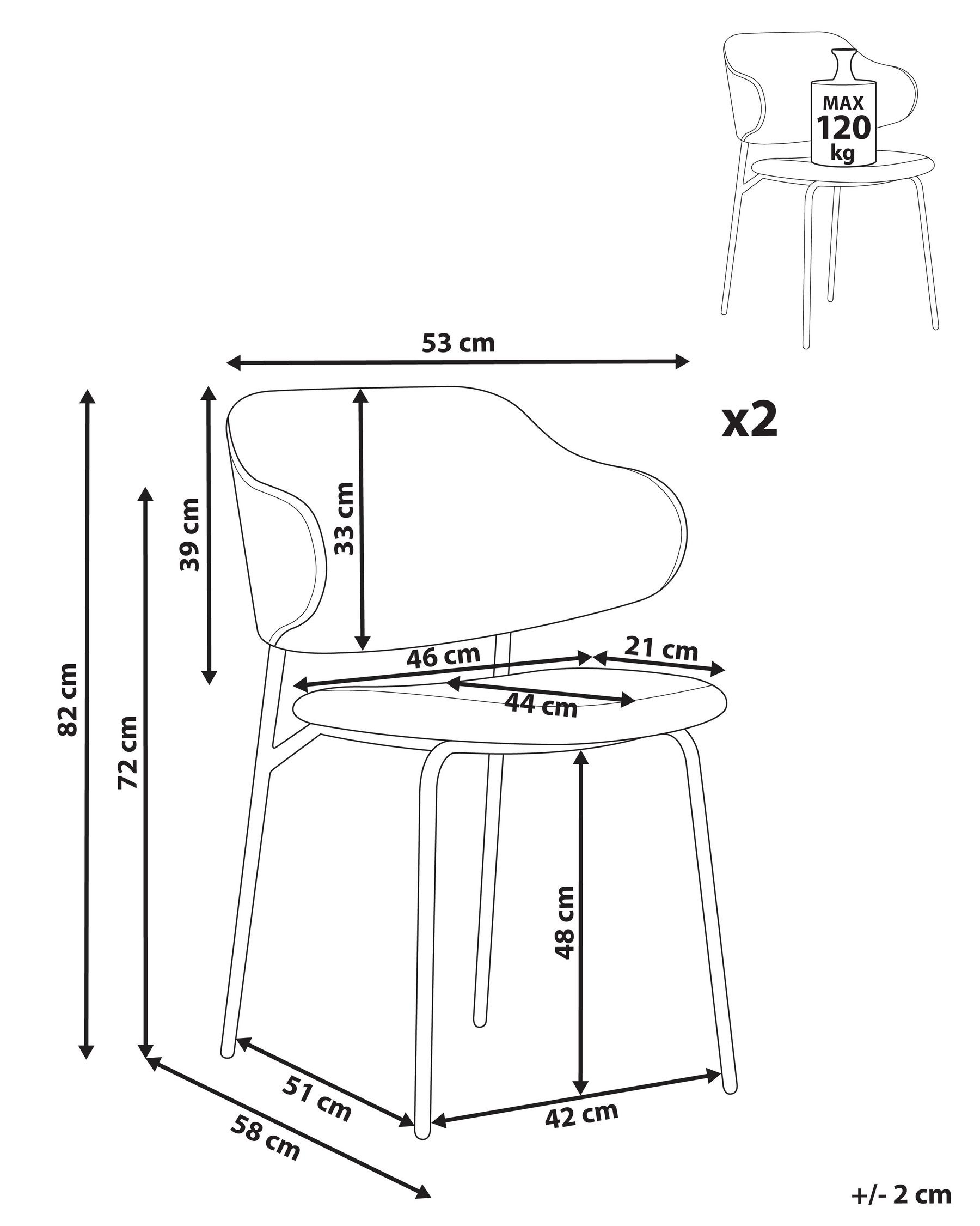 Set of 2 Dining Chairs KENAI Faux Leather Brown_939015
