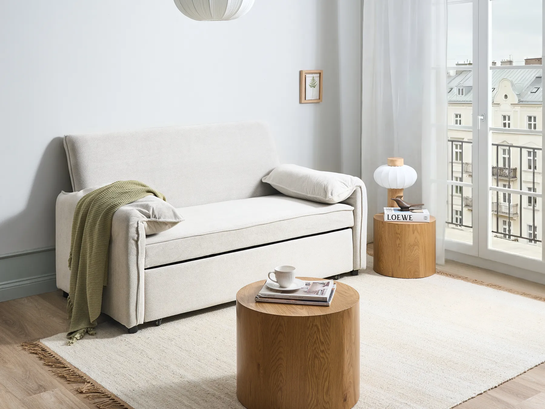 Schlafsofa HORMA Stoff Cremeweiß_1030064