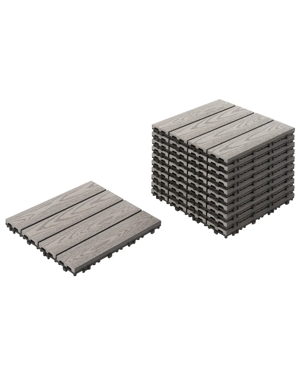Terrassenfliesen ATESSA Holz- Plastik- Verbundstoffe (WPC) Grau