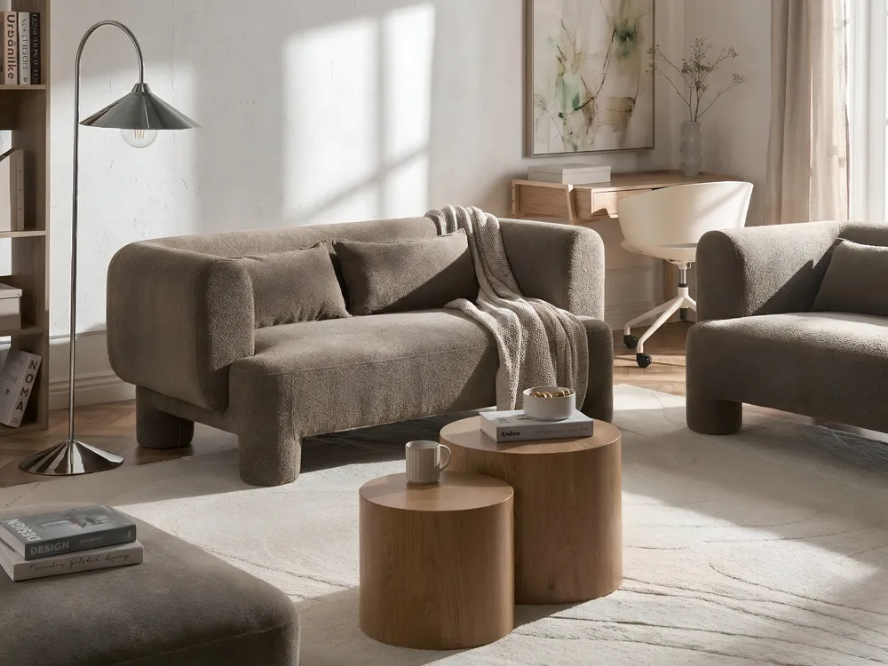 Sofa 3-Sitzer HOGBO Stoff Braun