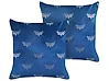 Dekokissen 2er Set YUZURI 45 x 45 cm Samtstoff Marineblau Tiermuster