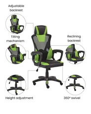 Office Chair IGNIS Faux Leather Lime Green_1074205