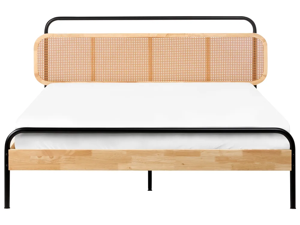 Bed Rattan BOUSSICOURT 160 x 200 cm (EU King Size) Light Brown_1011635