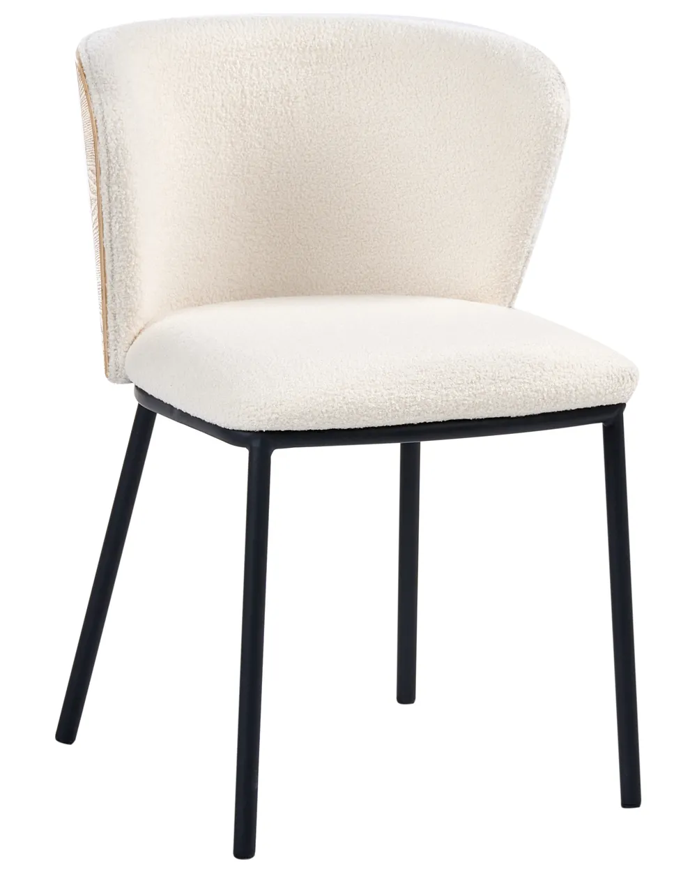 Esszimmerstuhl 2er Set HOSKIN Bouclé Cremeweiß_1058358