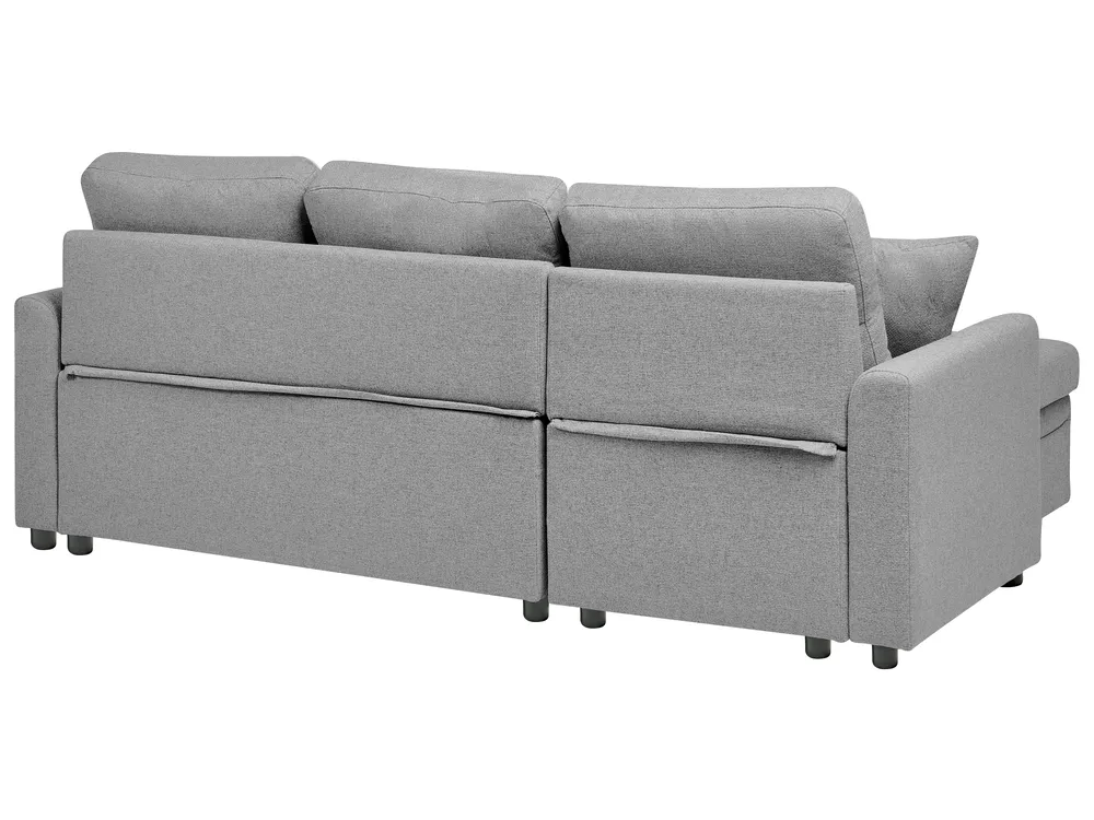 Eckschlafsofa 3-Sitzer NASSJO Kunstleinen Grau rechtsseitig_999951