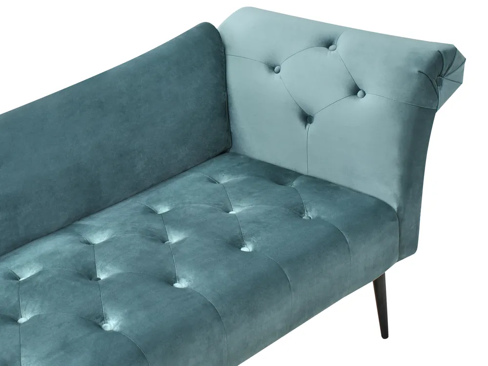 Chaiselongue NANTILLY Samtstoff Blaugrün_996658