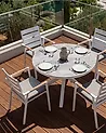 Set mit 4 Stühlen und Sitzkissen TAVIANO Metall Grau
