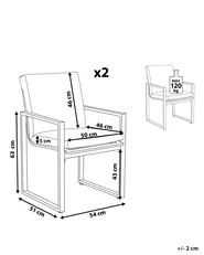 Set mit 2 Stühlen und Sitzkissen PANCOLE Stoff Grau_739010