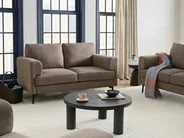Sofa 2-Sitzer LOUSTO Stoff Braun_1044006