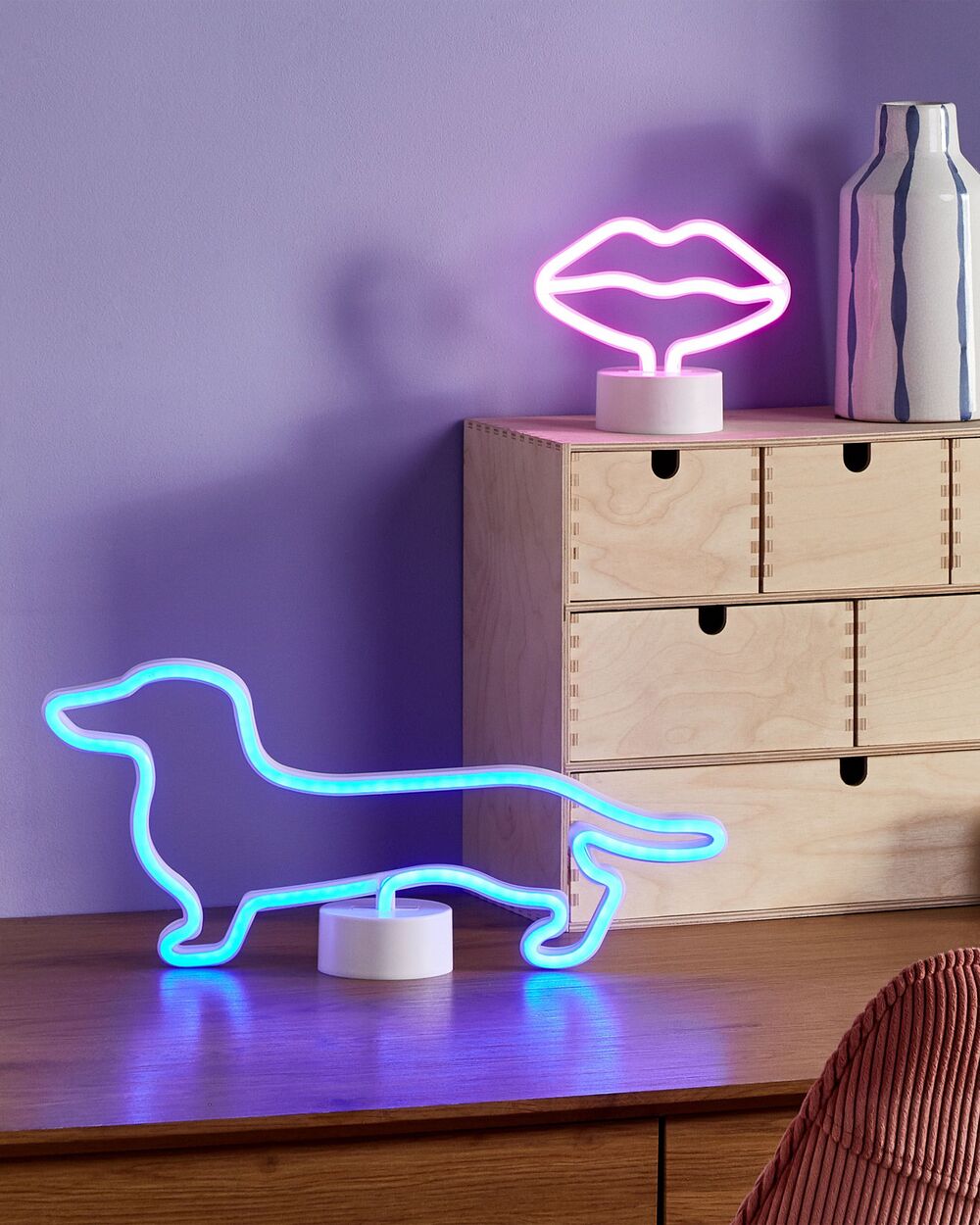 Neonska LED svjetiljka Pas FRANCIS Plavo