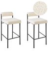 Set mit 2 Barstühlen AMAYA Bouclé Cremeweiß
