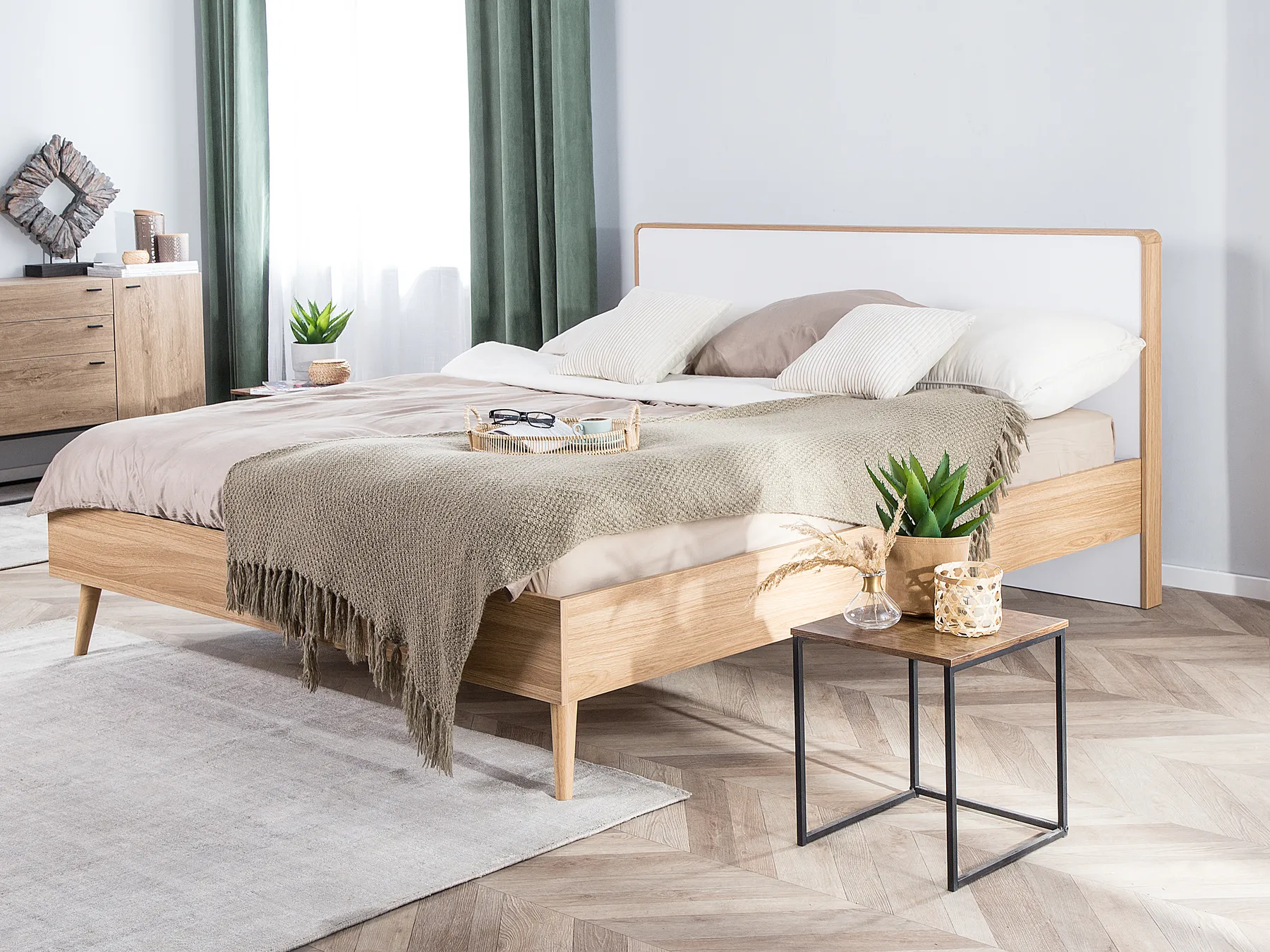 Bed SERRIS 160 x 200 cm (EU King Size) Light Brown_748349
