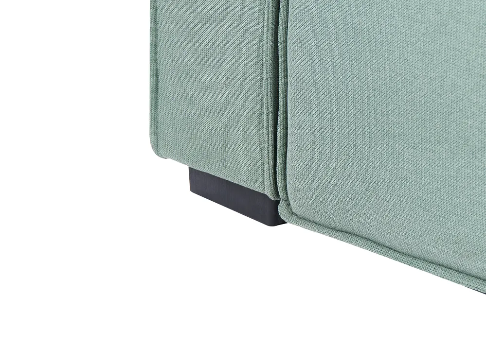 Eckschlafsofa 3-Sitzer EDANE mit Stauraum Stoff Hellgrün rechtsseitig_1057263