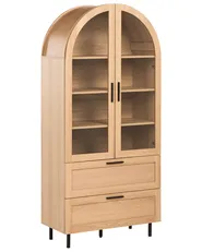 Vitrine mit Glastüren LACHINE 80 cm Hellbraun_1124743