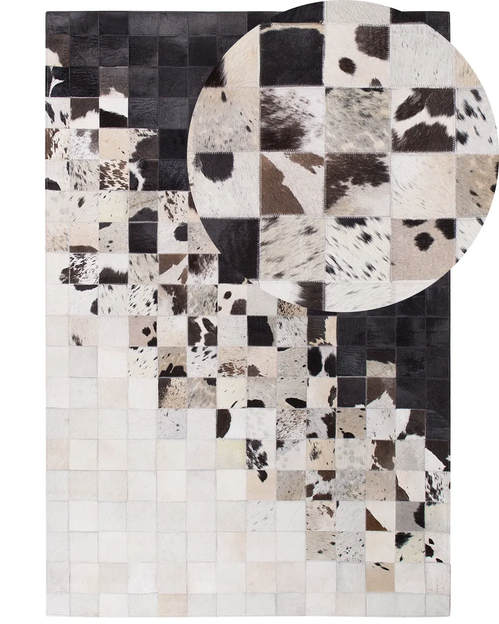 Teppich KEMAH Schwarz 140 x 200 cm Echtleder