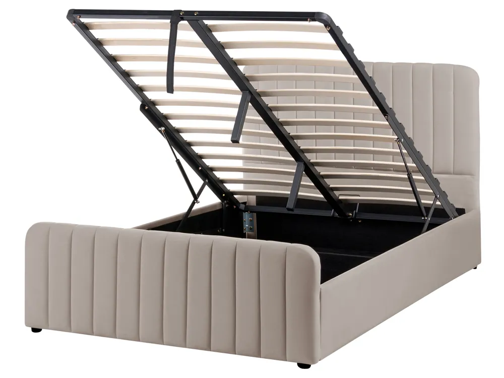 Bett mit Stauraum LUNAN Taupe 120 x 200 cm