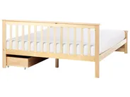 Bed with 2 Drawers OLENDON Pine Wood Light Brown 160 x 200 cm (EU King Size)_954877