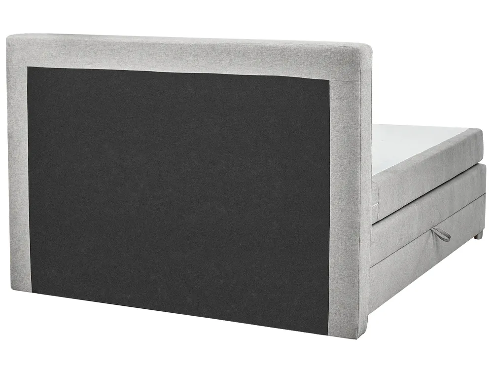 Boxspringbett mit Stauraum MINISTER Stoff Hellgrau 160 x 200 cm_873511