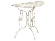 Outdoor Bistrotisch COGGIA 80 cm 37 cm Metall Hellbeige_1002624