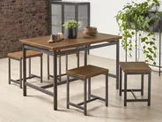 Dining Set ARLINGTON Dark Brown 4 Seater_690167