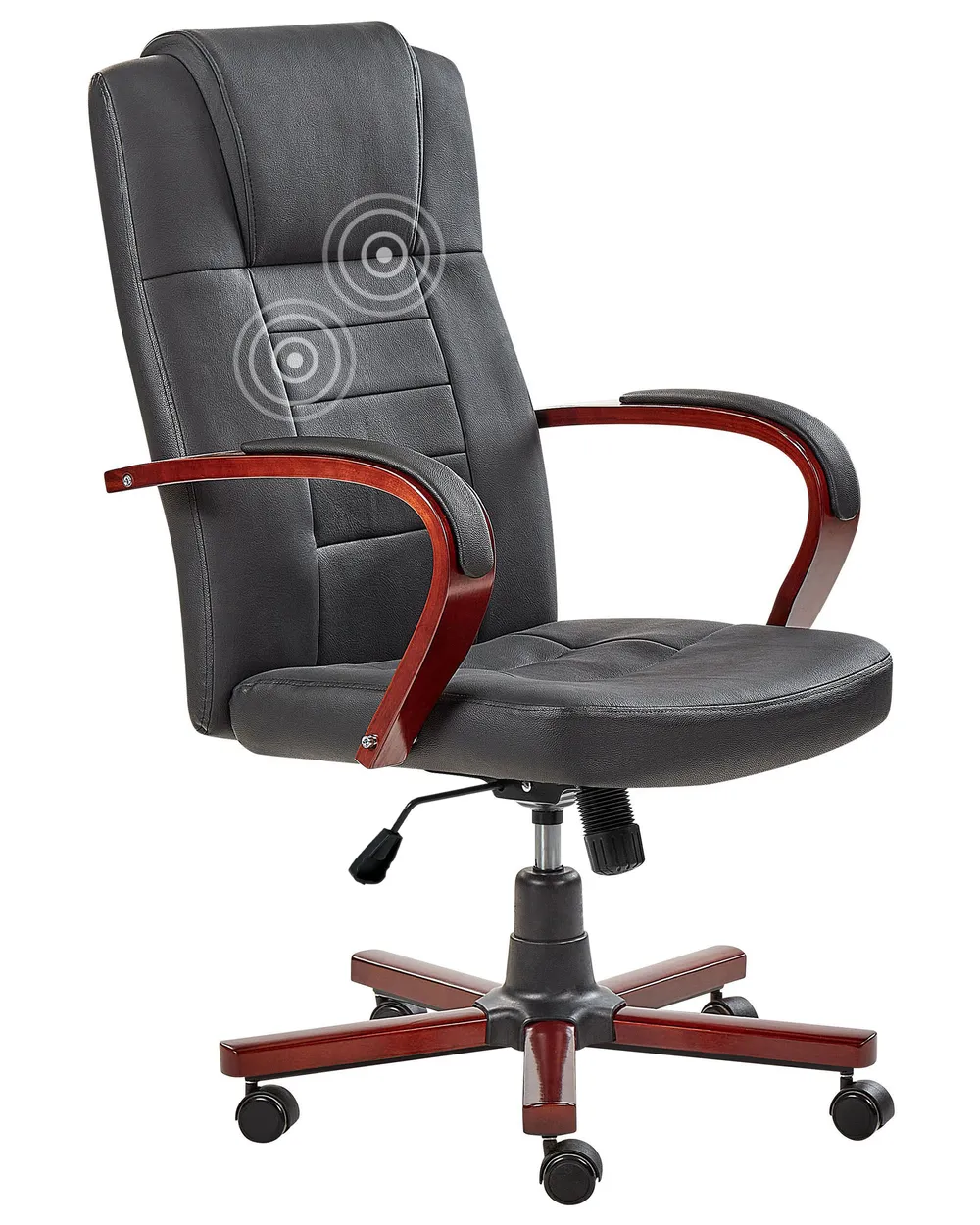 Massagestuhl DIAMOND mit Heizung Echtleder Schwarz