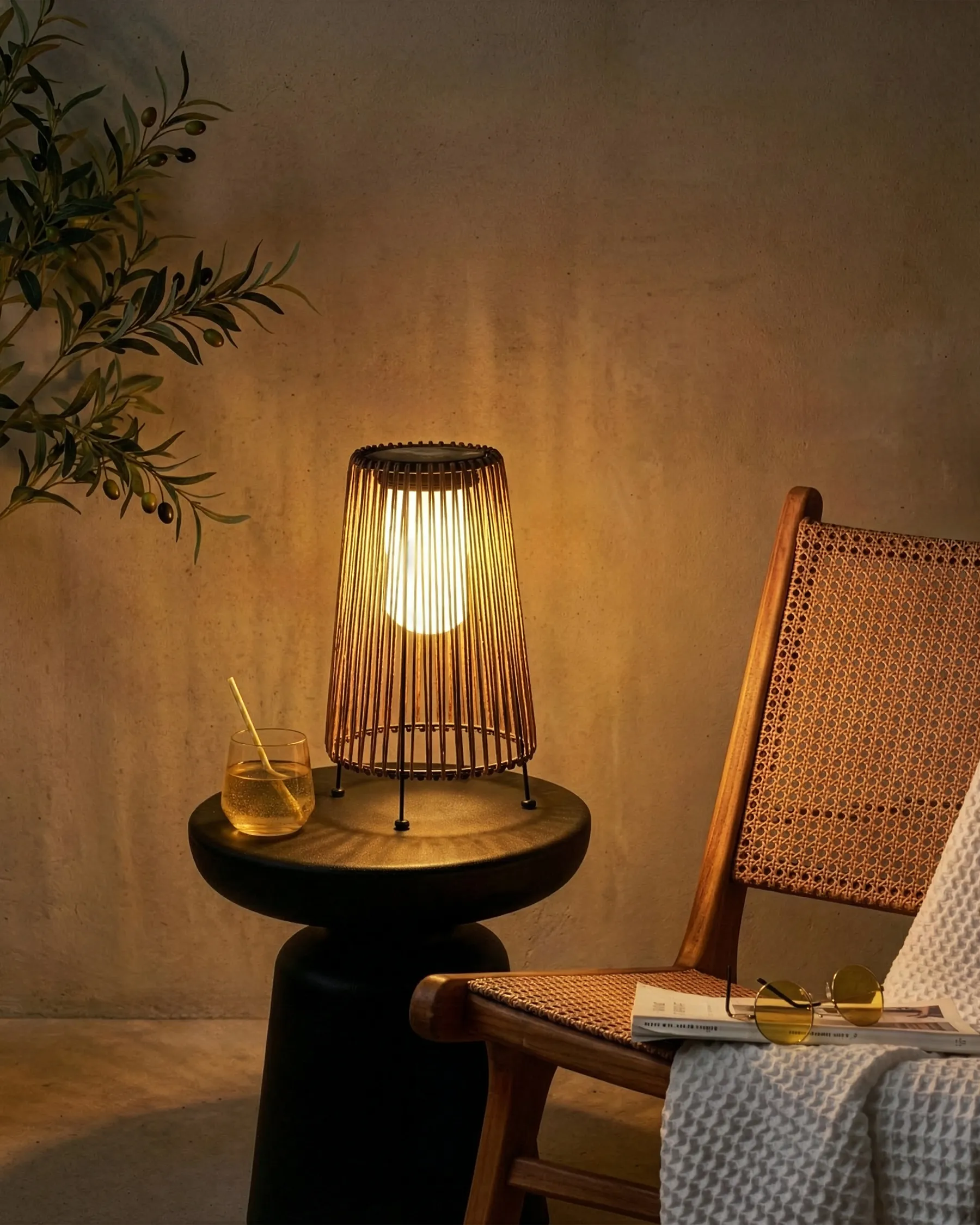 Solar Powered Lantern SEMLIKI 35 cm Natural_1042978