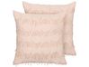 Dekokissen 2er Set AGASTACHE 45 x 45 cm Rosa Geometrisches Muster