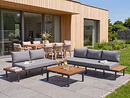 Garden Coffee Table FIVIZZANO 70 cm 90 cm Acacia Wood Dark Grey_1159434