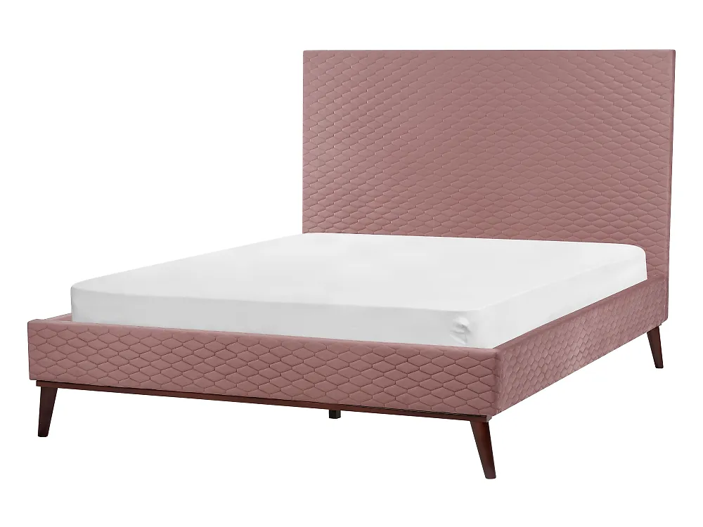 Bed Velvet BAYONNE 140 x 200 cm (EU Double) Pink_1184999