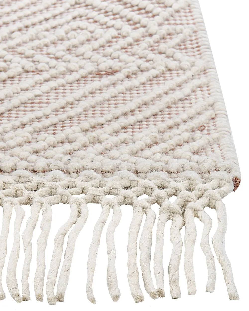 Teppich KESTEL Braun Beige 160 x 230 cm Wolle_855600