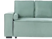 Eckschlafsofa 3-Sitzer EDANE mit Stauraum Stoff Hellgrün linksseitig_1057287