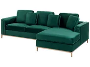 Ecksofa 4-Sitzer OSLO Samtstoff Dunkelgrün linksseitig_747206
