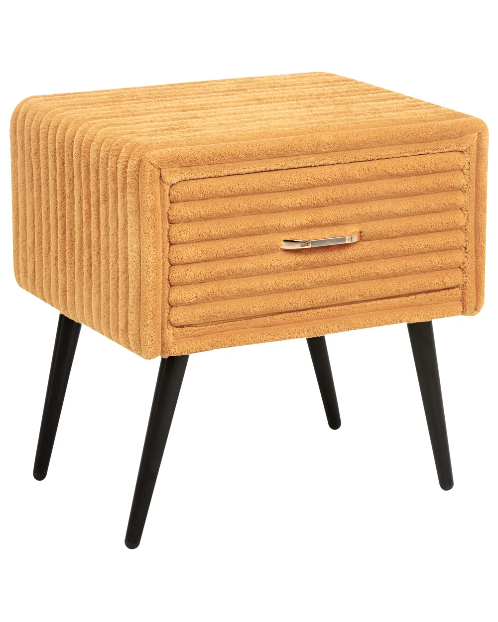 1 Drawer Bedside Table FLAYAT Corduroy Orange_968003