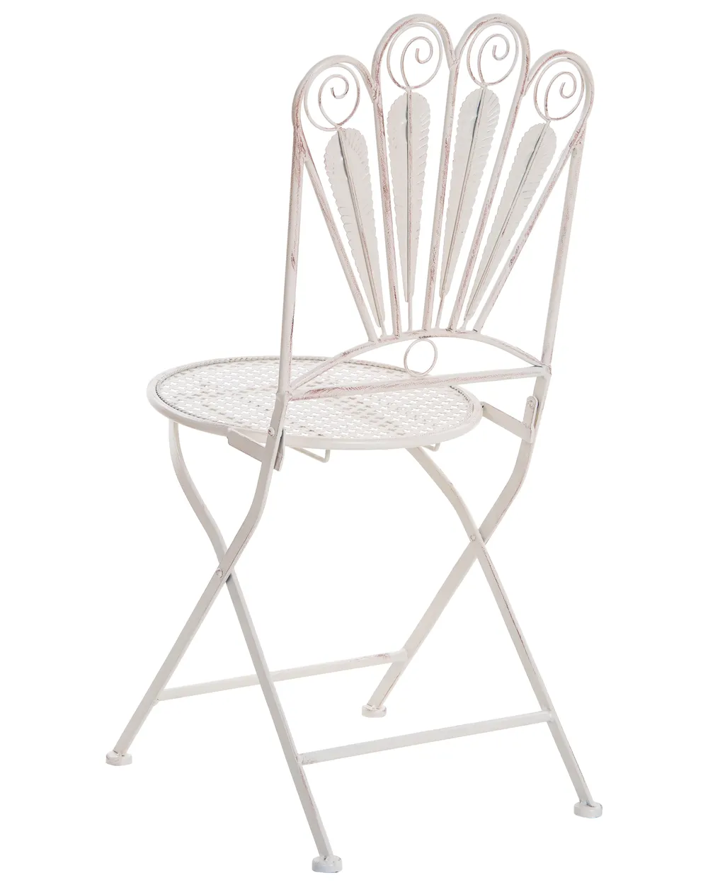 Bistro-Set mit Bank PAVIA Metall Cremeweiß_1046356