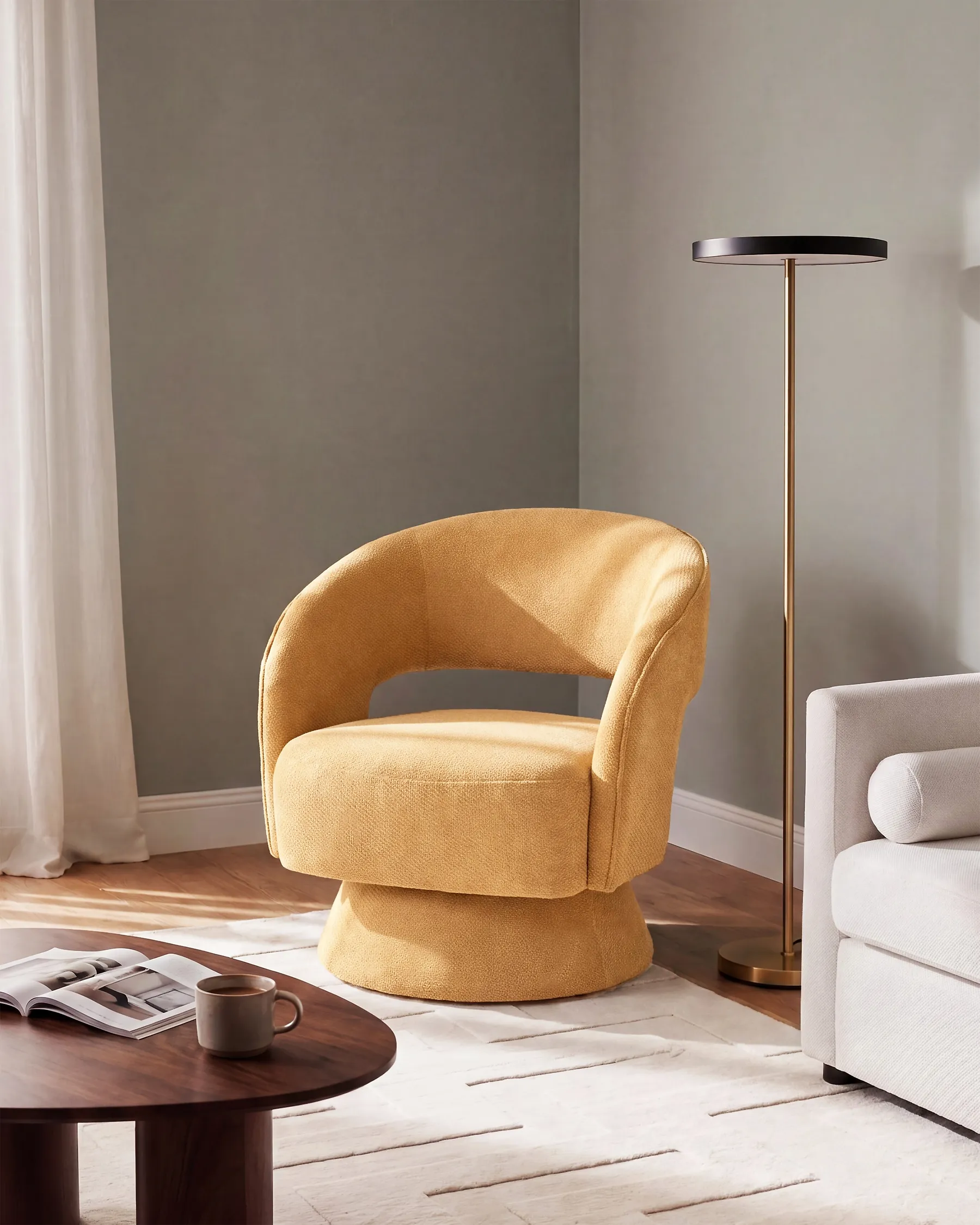 Draaifauteuil NAANTALI  Mosterdgeel_1164477