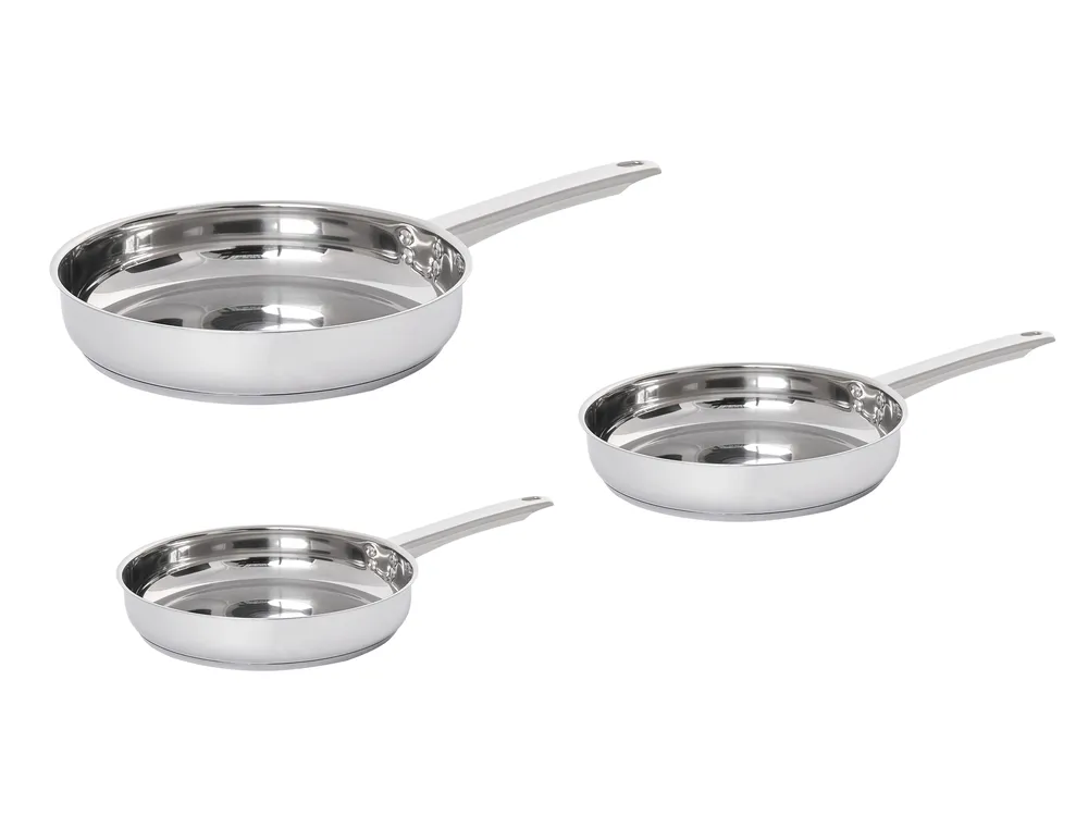 Komplet 3 ponvic za cvrtje PRIMECOOK Iz nerjavečega jekla Silver_1051151