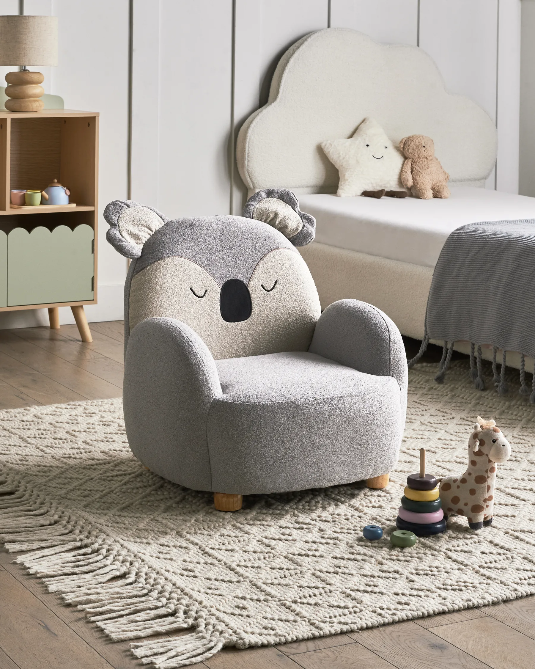 Kindersessel Koala HERVIK Stoff Grau_975717