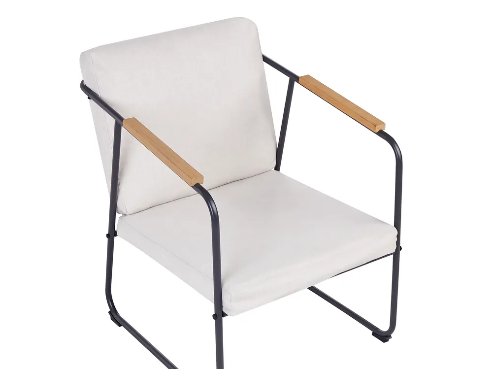 Lounge Set mit Tisch 4-Sitzer VEZZANA Metall Hellbeige_931096